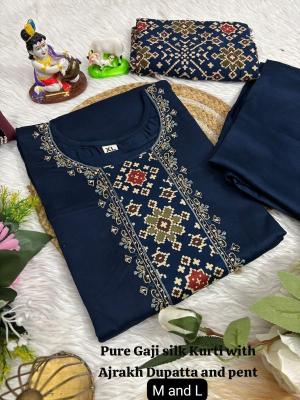 K k boutique gaji silk Wholesale Kurti Exporters in Surat