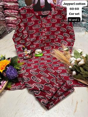 K k jaipuri cotton coord set Casual Kurti Wholesalers in Surat