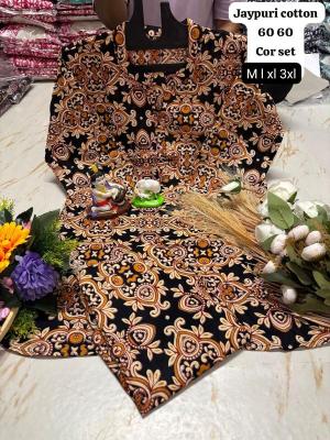 K k jaipuri cotton coord set Casual Kurti Wholesalers in Surat