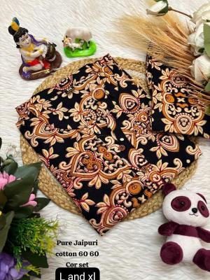 K k jaipuri cotton coord set Casual Kurti Wholesalers in Surat