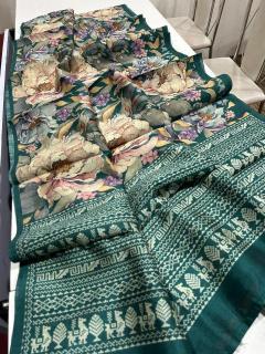 Kalamkari digital print floral Surat Saree wholesale manufacturer website