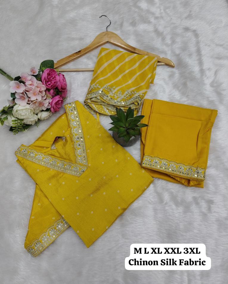 Karma chinon silk v neck 3 kurti indian clothes