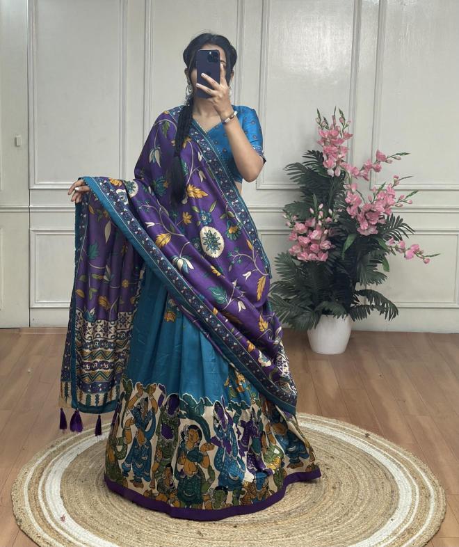 KASMINA Tussar Silk Custom lehenga choli suppliers in India