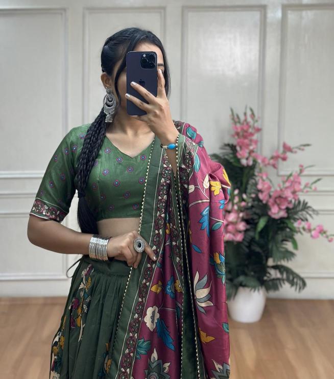 KASMINA Tussar Silk Custom lehenga choli suppliers in India