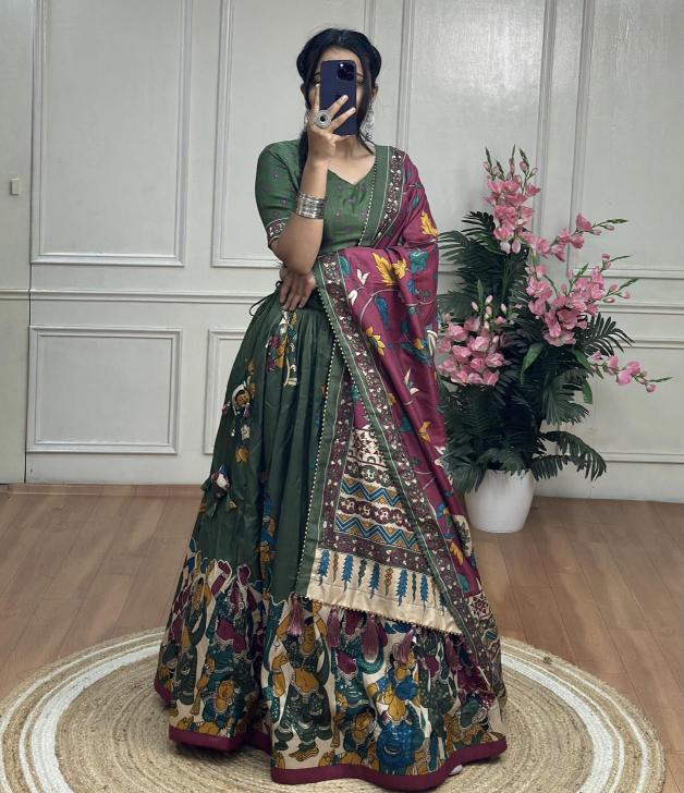 KASMINA Tussar Silk Custom lehenga choli suppliers in India