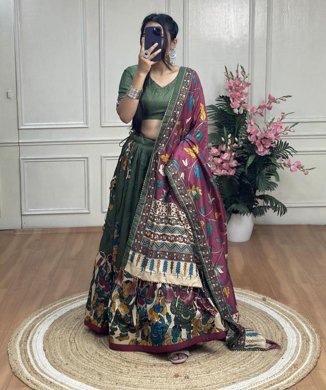 KASMINA Tussar Silk Custom lehenga choli suppliers in India