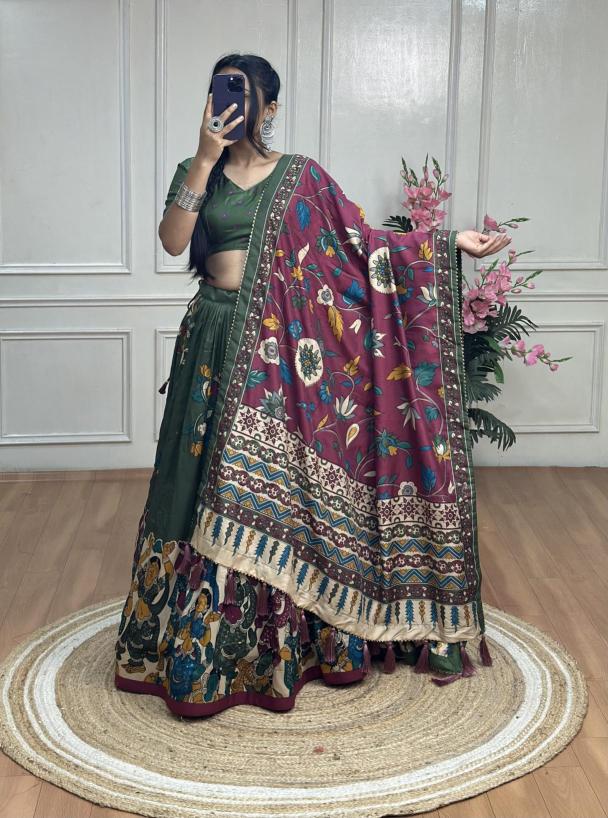 KASMINA Tussar Silk Custom lehenga choli suppliers in India