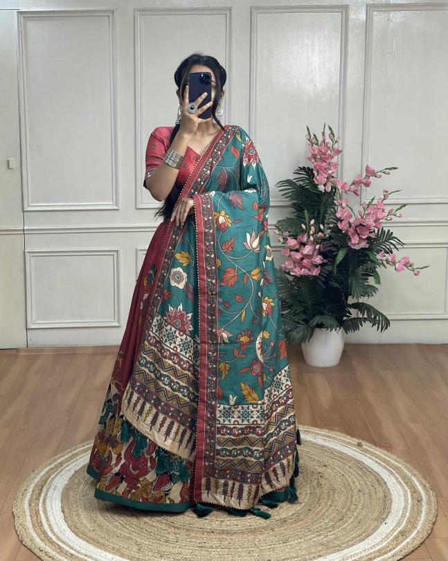 KASMINA Tussar Silk Custom lehenga choli suppliers in India