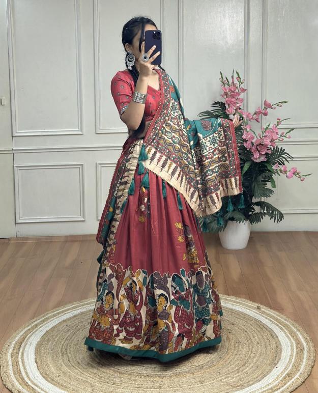 KASMINA Tussar Silk Custom lehenga choli suppliers in India