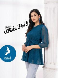 Kaya kurti white field indian style kurti tops