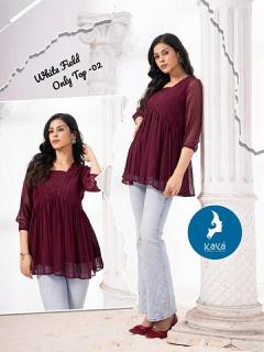 Kaya kurti white field indian style kurti tops