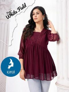 Kaya kurti white field indian style kurti tops