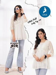 Kaya kurti white field indian style kurti tops