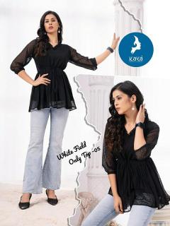 Kaya kurti white field indian style kurti tops