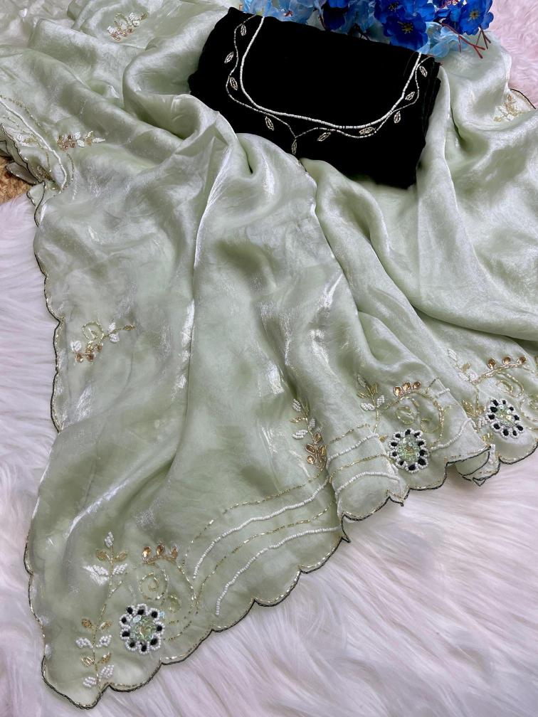 Mahaveer silks beautiful soft fendi satin Indian saree wholesale