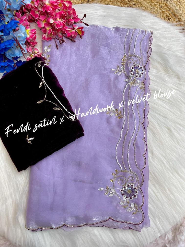 Mahaveer silks beautiful soft fendi satin Indian saree wholesale