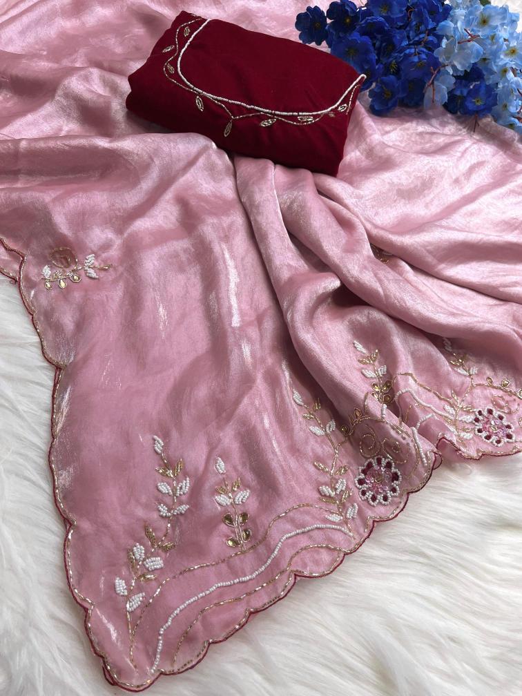 Mahaveer silks beautiful soft fendi satin Indian saree wholesale