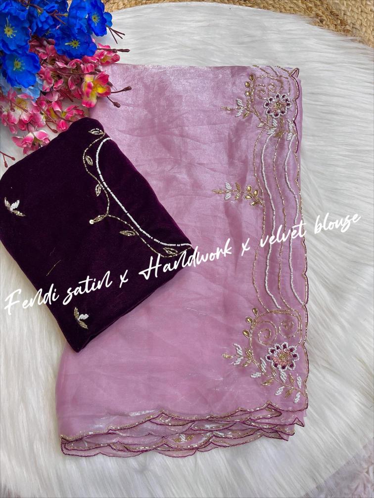 Mahaveer silks beautiful soft fendi satin Indian saree wholesale