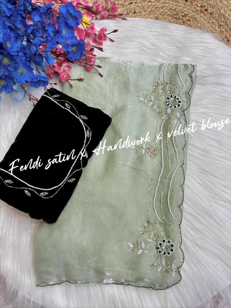 Mahaveer silks beautiful soft fendi satin Indian saree wholesale
