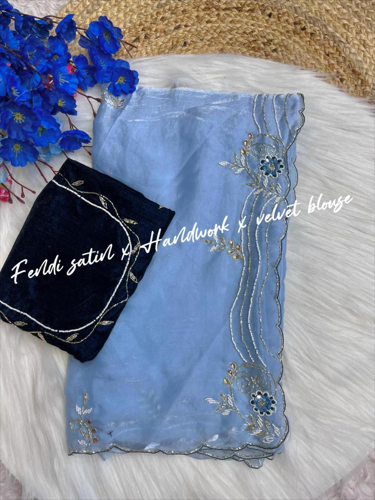 Mahaveer silks beautiful soft fendi satin Indian saree wholesale