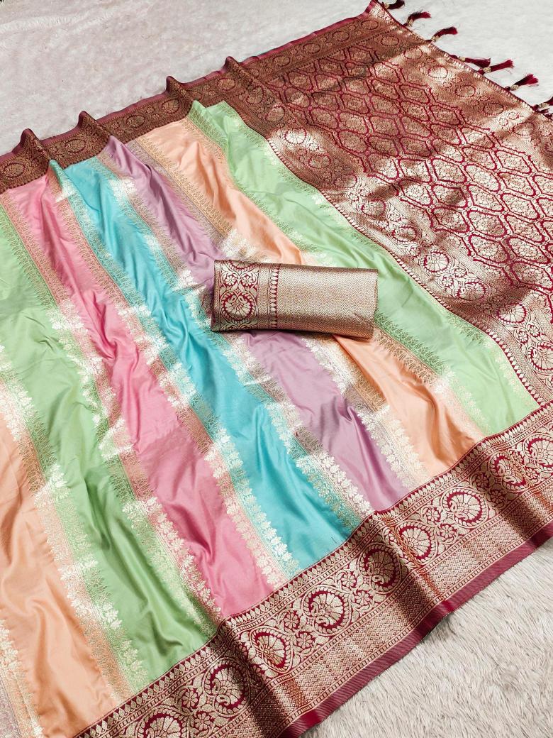 Multi colour catlouge soft banarasi silk  Indian Saree Wholesale Suppliers