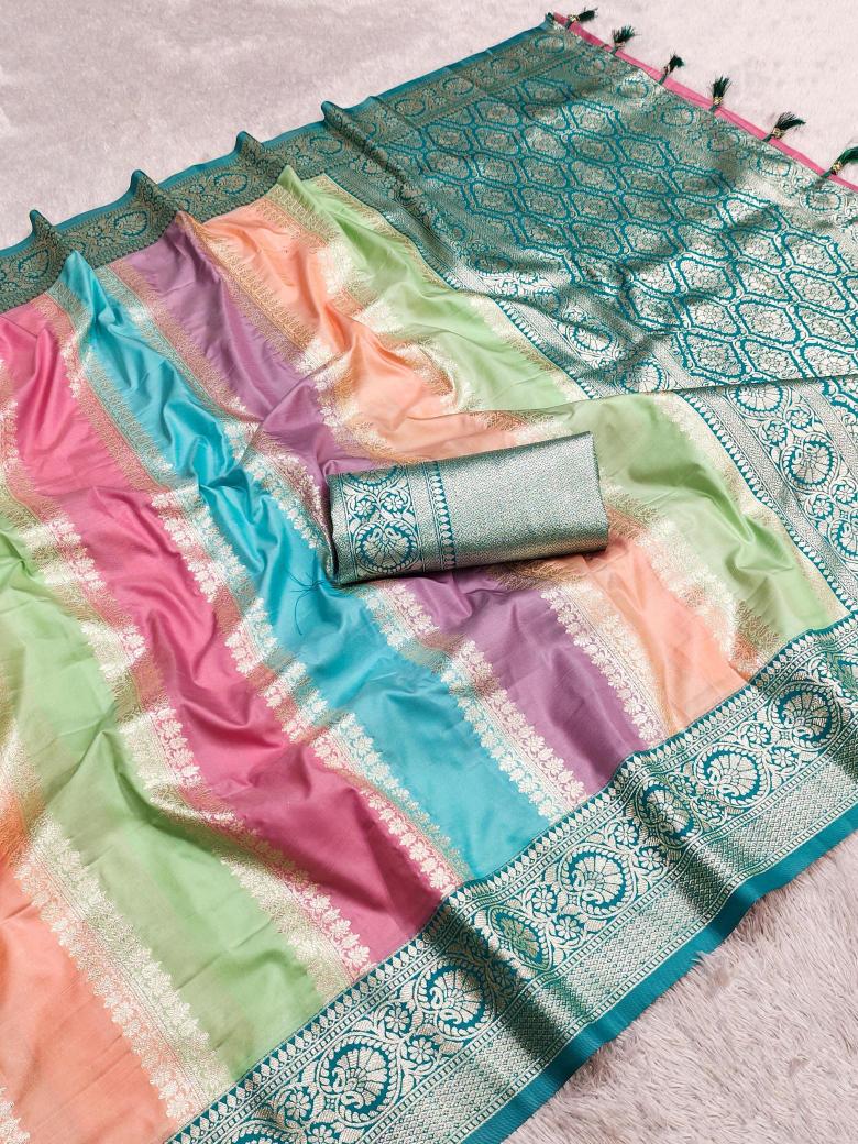 Multi colour catlouge soft banarasi silk  Indian Saree Wholesale Suppliers