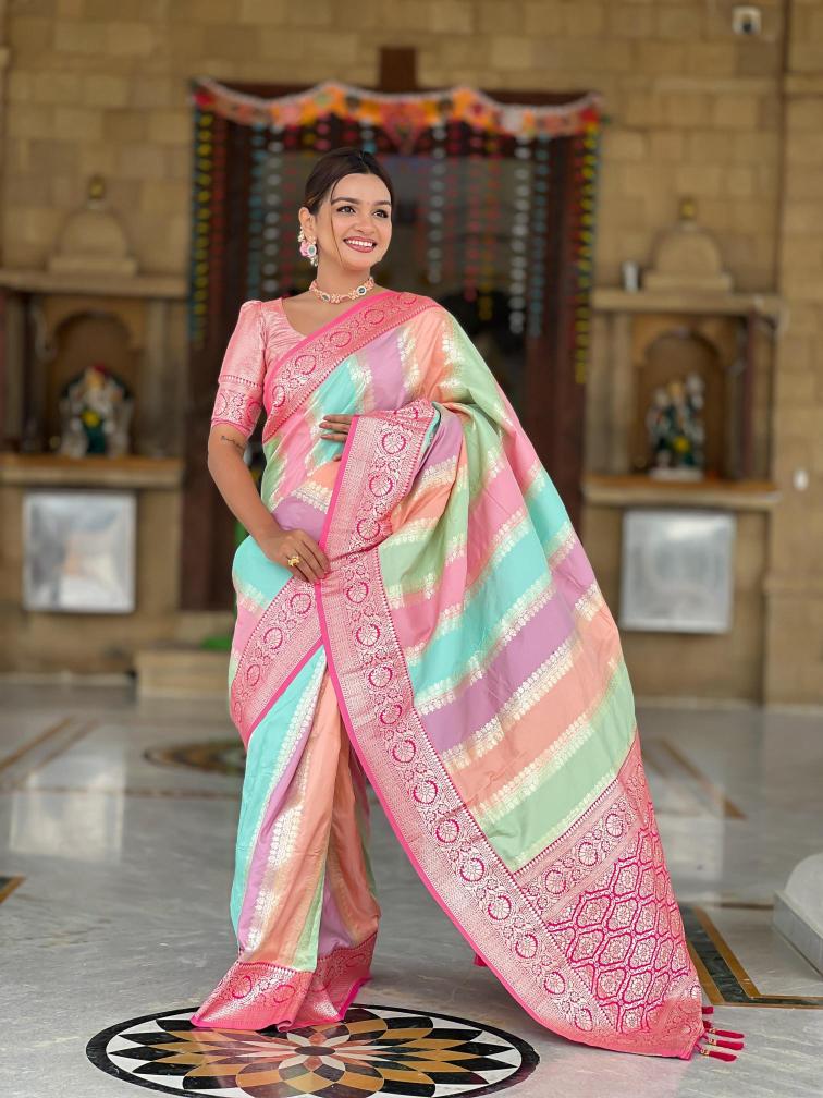 Multi colour catlouge soft banarasi silk  Indian Saree Wholesale Suppliers