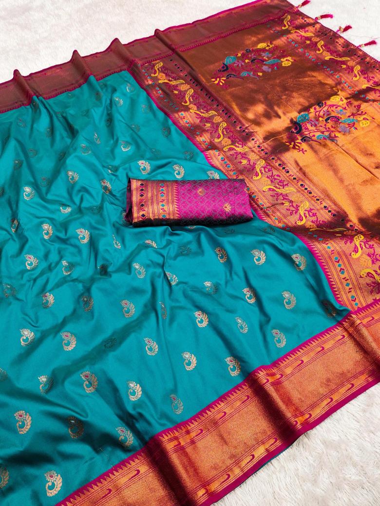 Nath paithani soft silk meenakari weawing rich pallu Wholesale saree dealers in mumbai