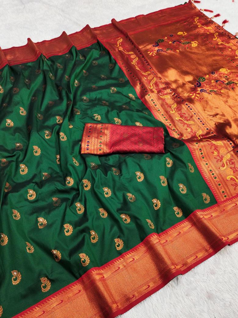 Nath paithani soft silk meenakari weawing rich pallu Wholesale saree dealers in mumbai