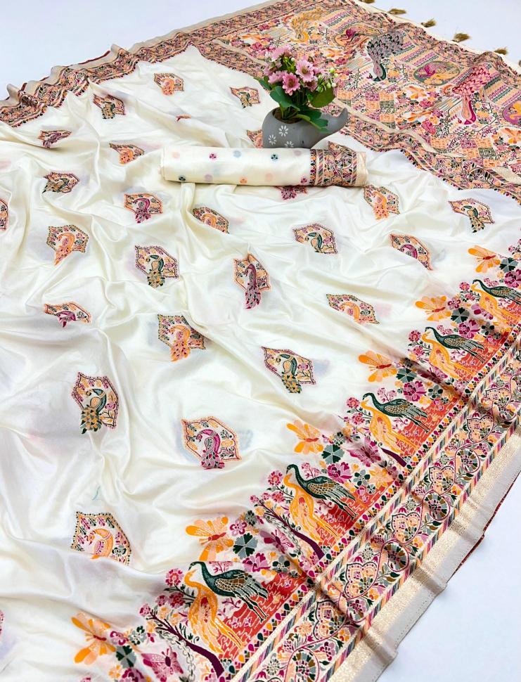 Pashmina silk kashmiri meenakari zari Designer sarees in Ahmedabad