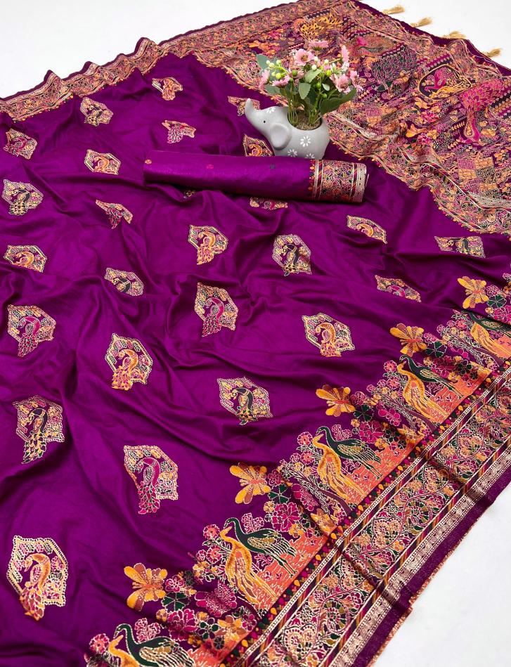Pashmina silk kashmiri meenakari zari Designer sarees in Ahmedabad