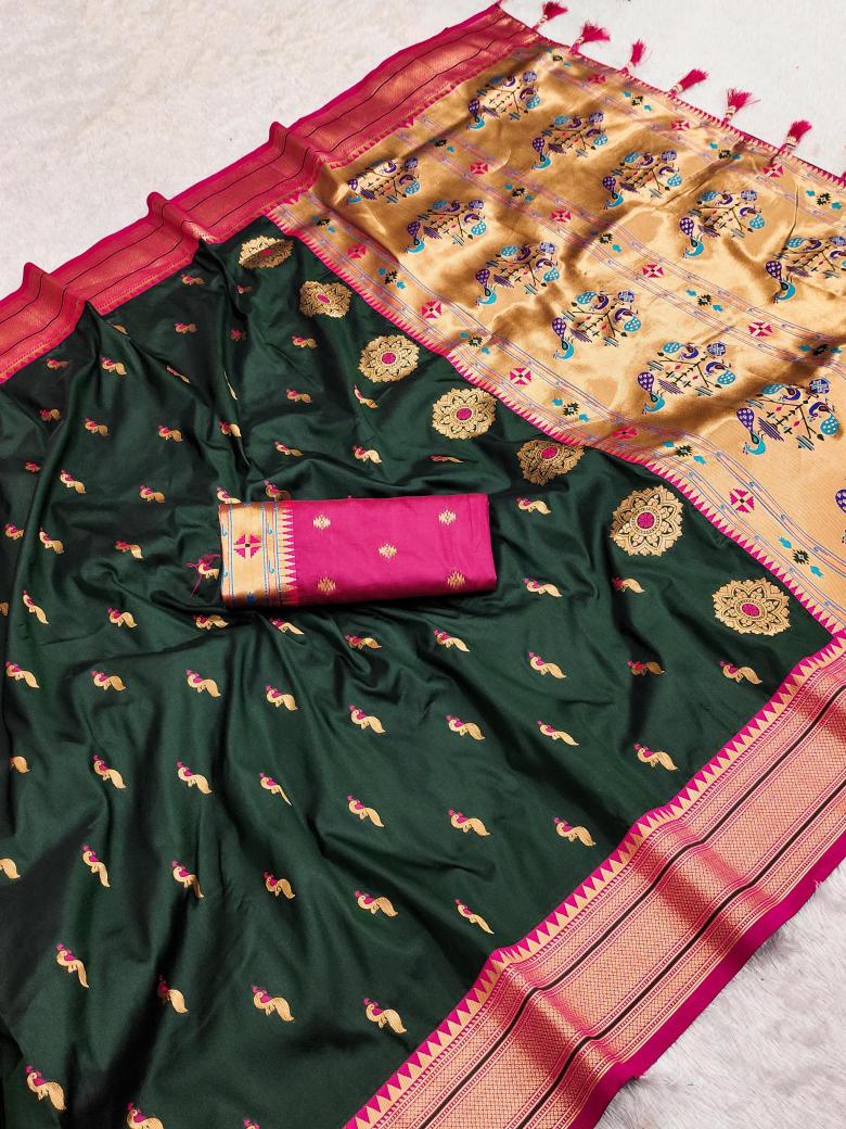 Peacock paithani soft silk zari Surat saree manufacturers