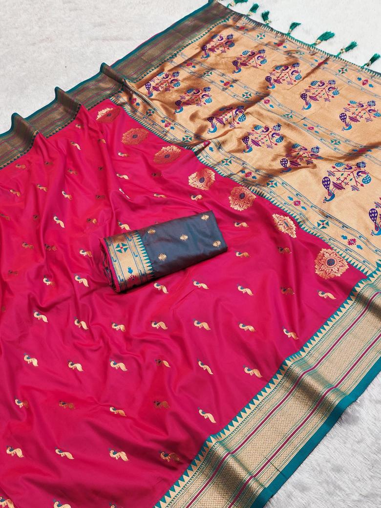 Peacock paithani soft silk zari Surat saree manufacturers