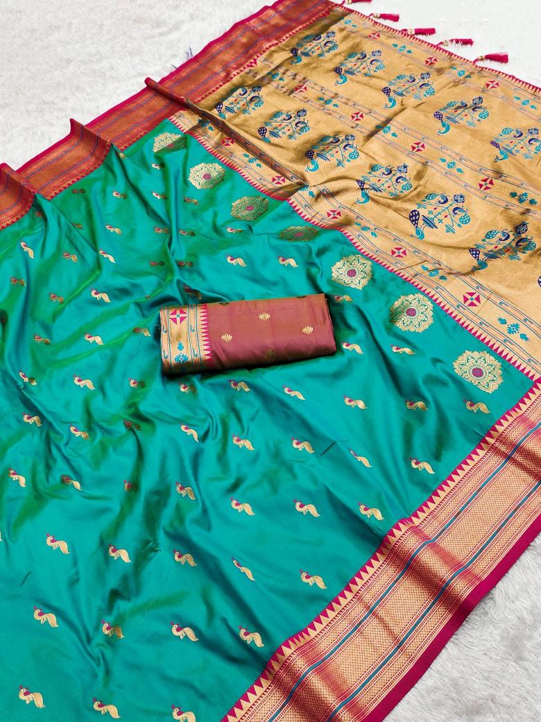 Peacock paithani soft silk zari Surat saree manufacturers