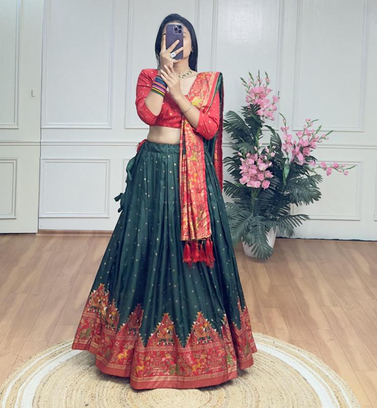 Piramid Green Dola Silk Wholesale lehenga choli suppliers