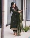 Presenting green color roman silk 3 Kurti wholesaler in Surat