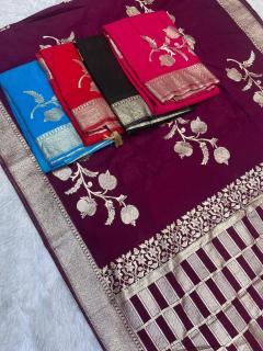 Pure soft khadi crepe silk Surat saree market