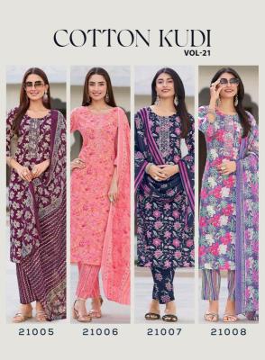 Radhika lifestyle cotton kudi vol 21 Kurti manufacturers in Surat