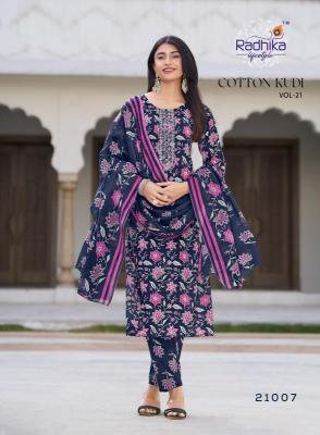 Radhika lifestyle cotton kudi vol 21 Kurti manufacturers in Surat