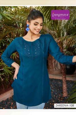 Rangmaya Zareena indian short kurtis for jeans