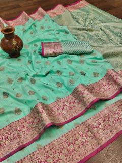Soft silk Nx-152 with beautiful gold zari Wholesale Saree in Ahmedabad