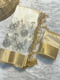 Special tusser quality with kalankari Indian Saree wholesaler