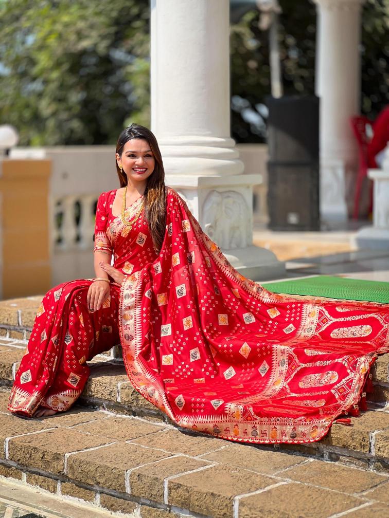 Swastik pure viscous dolla silk swastik Surat wholesale saree price list