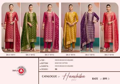 Triple a hanshika vol 2 Dress materials wholesale suppliers