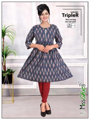TripleR rayon embroidery indian kurti size chart