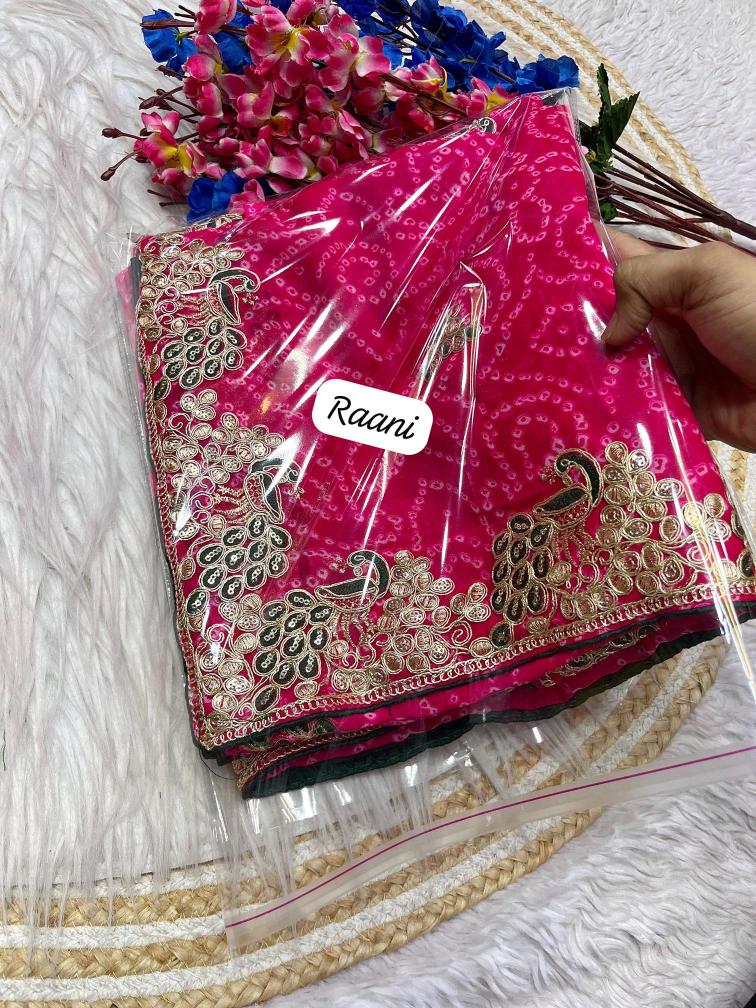 Vinayak soft georgette bandej Fancy sarees for boutique