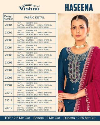 Vishnu haseena Wholesale party wear dress material