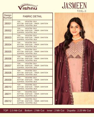 Vishnu jasmeen vol 3 Wholesale designer dress materials