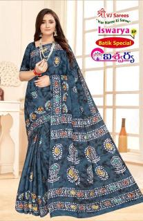 VJ iswarya batik speical vol-01 cotton printed Surat saree wholesale catalogs