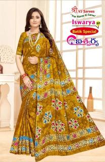 VJ iswarya batik speical vol-01 cotton printed Surat saree wholesale catalogs